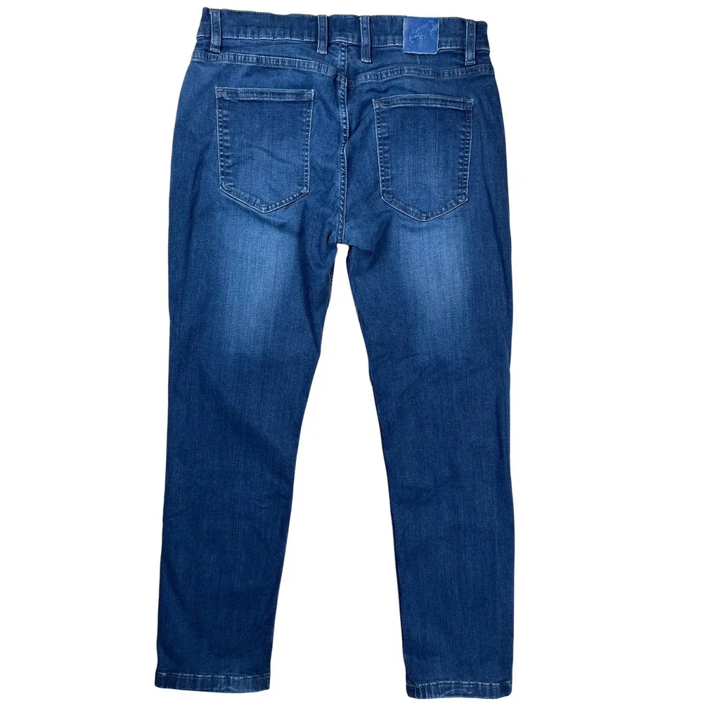 Mugsy Fultons Jeans Men 35x30‎ Blue Medium Wash Stretch Straight Leg Casual Fit